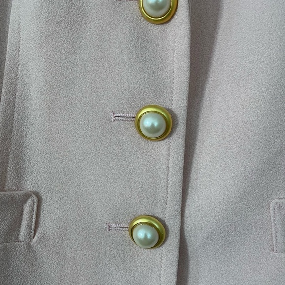 Linea  by Kouis Dell’Olio women’s Nothed Collar Blazer w/ Pearl buttons size M - Picture 3 of 6